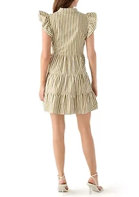 Women's Flutter Sleeve Tiered Dress