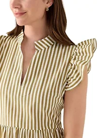 Women's Flutter Sleeve Tiered Dress