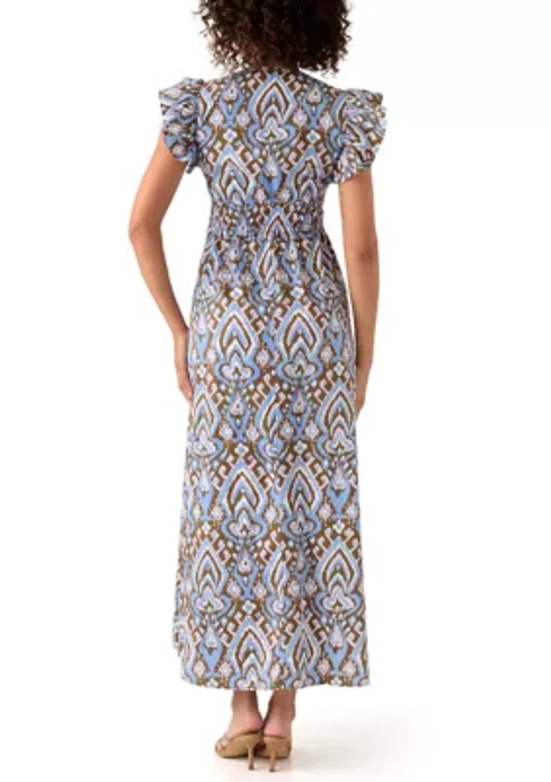 Women's Printed Smock Midi Dress