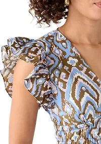 Women's Printed Smock Midi Dress