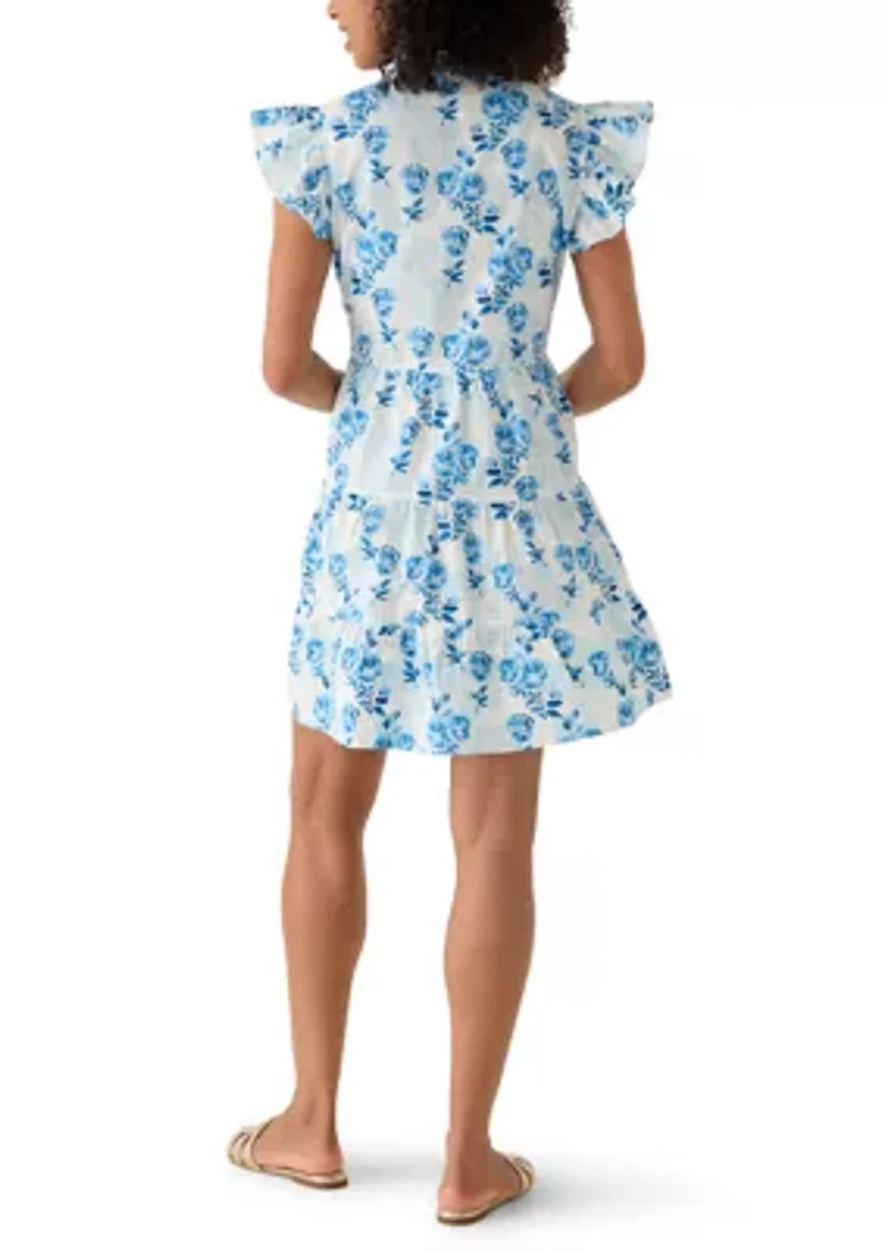 Women's Flutter Sleeve Tiered Dress