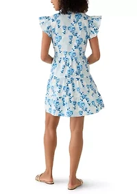 Women's Flutter Sleeve Tiered Dress
