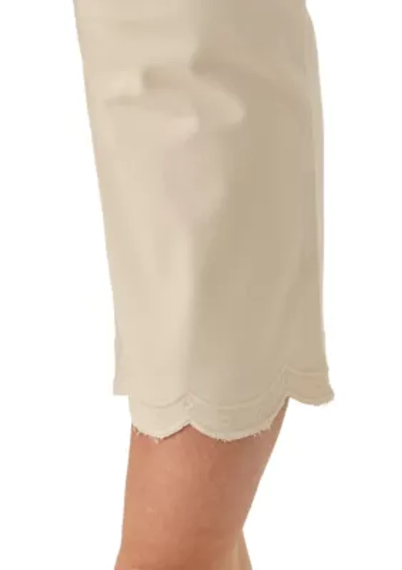 Plus High Rise Scallop Trim Pants