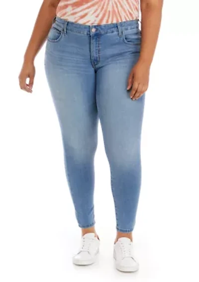 Plus Mid Rise Skinny Jeans - Short