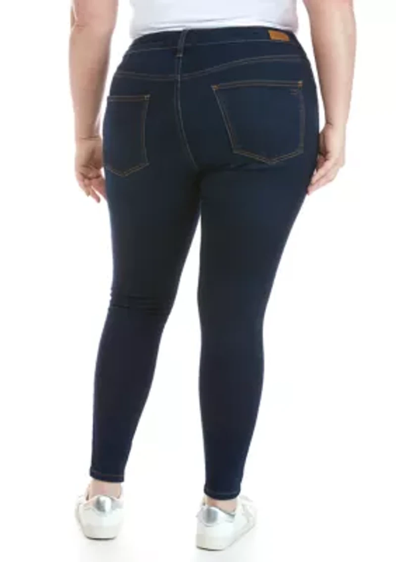 Plus Mid Rise Skinny Jeans - Short