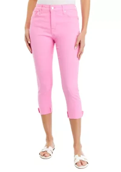 Petite Rolled Cropped Colored Denim Jeans