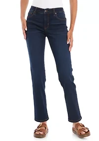 Petite Mid Rise Straight Jeans