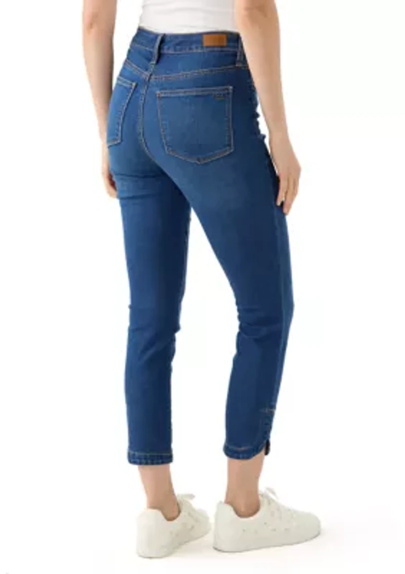 Women's Tulip Hem Cropped Color Washed Jeans