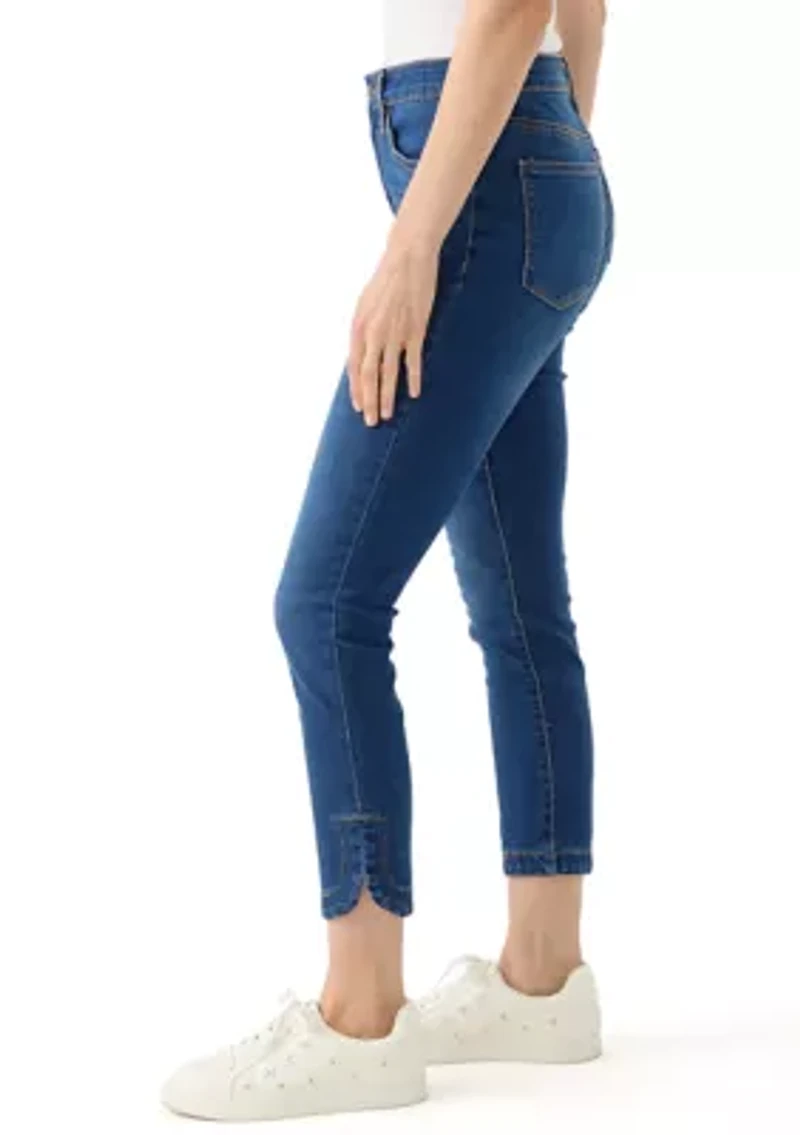Women's Tulip Hem Cropped Color Washed Jeans