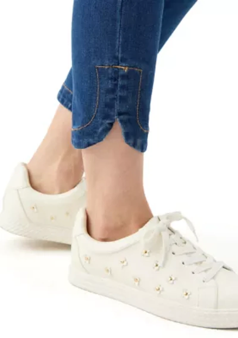 Women's Tulip Hem Cropped Color Washed Jeans