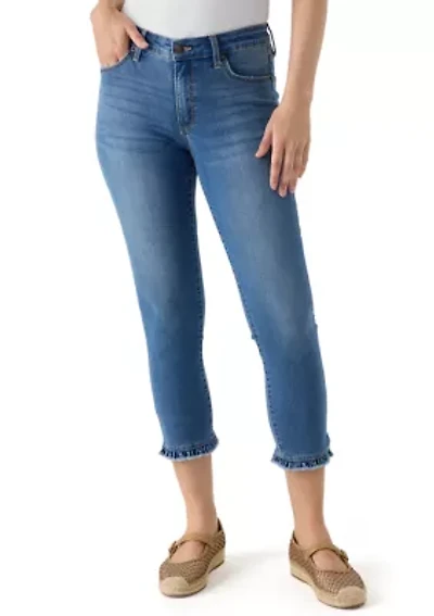 Petite Ruffle Back Cropped Jeans