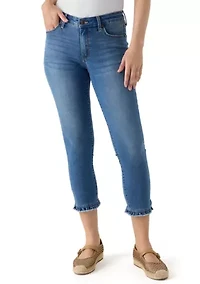 Petite Ruffle Back Cropped Jeans