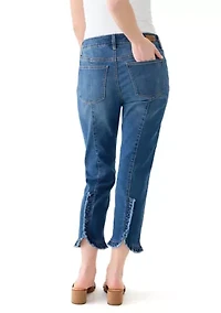 Petite Ruffle Back Cropped Jeans