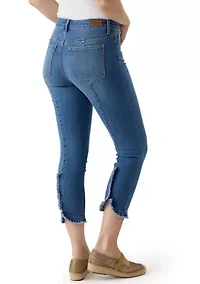 Petite Ruffle Back Cropped Jeans