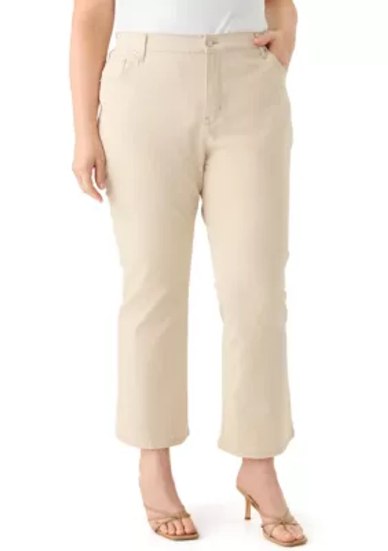 Plus Colored Twill Kick Flare Jeans