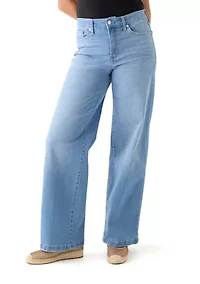 Women's High Rise Slim Wide Leg Jeans