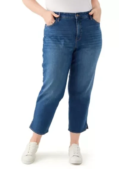 Plus Cropped Straight Leg Jeans