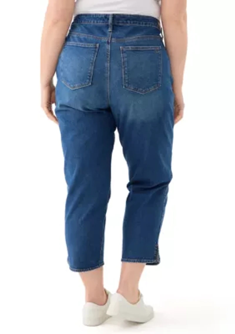 Plus Cropped Straight Leg Jeans