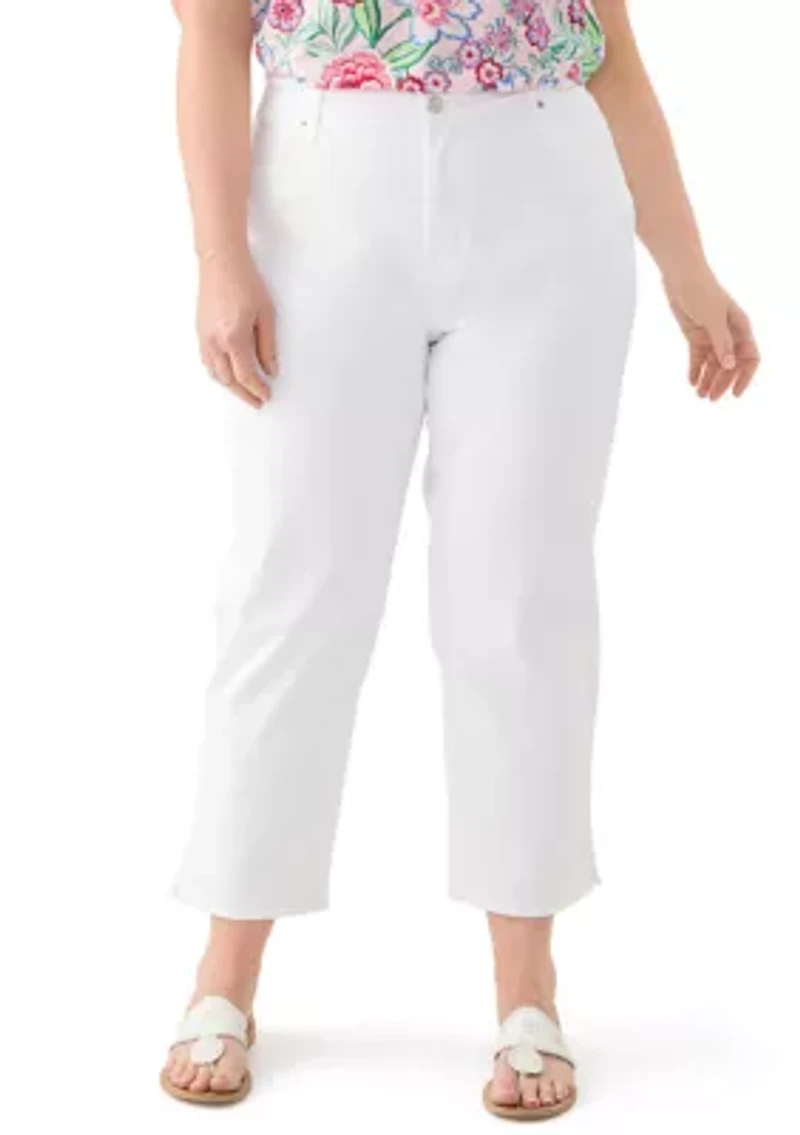 Plus Cropped Straight Leg Jeans