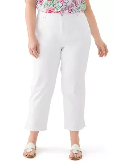 Plus Cropped Straight Leg Jeans