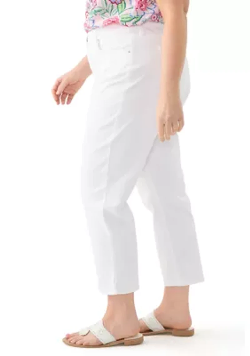 Plus Cropped Straight Leg Jeans
