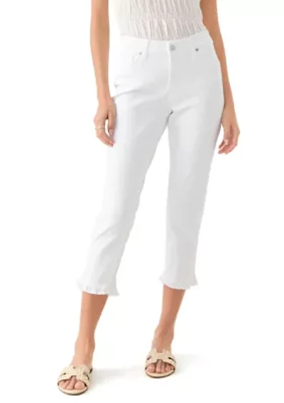 Petite Ruffle Back Denim Cropped Jeans