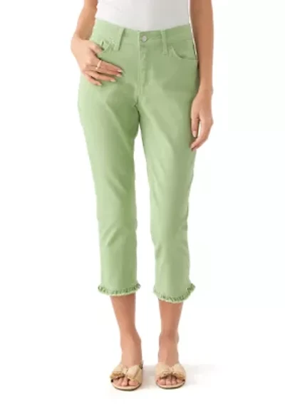 Petite Ruffle Back Denim Cropped Jeans