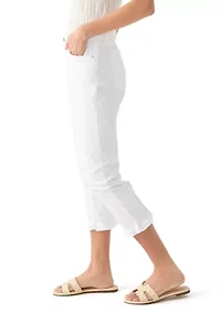 Petite Ruffle Back Denim Cropped Jeans