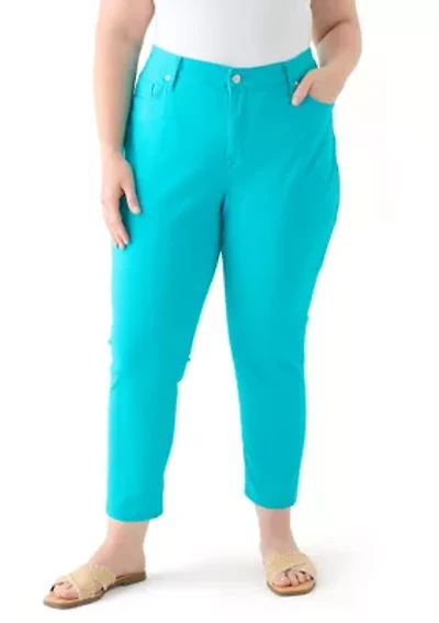 Plus Roll Cuff Cropped Pants