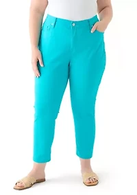Plus Roll Cuff Cropped Pants