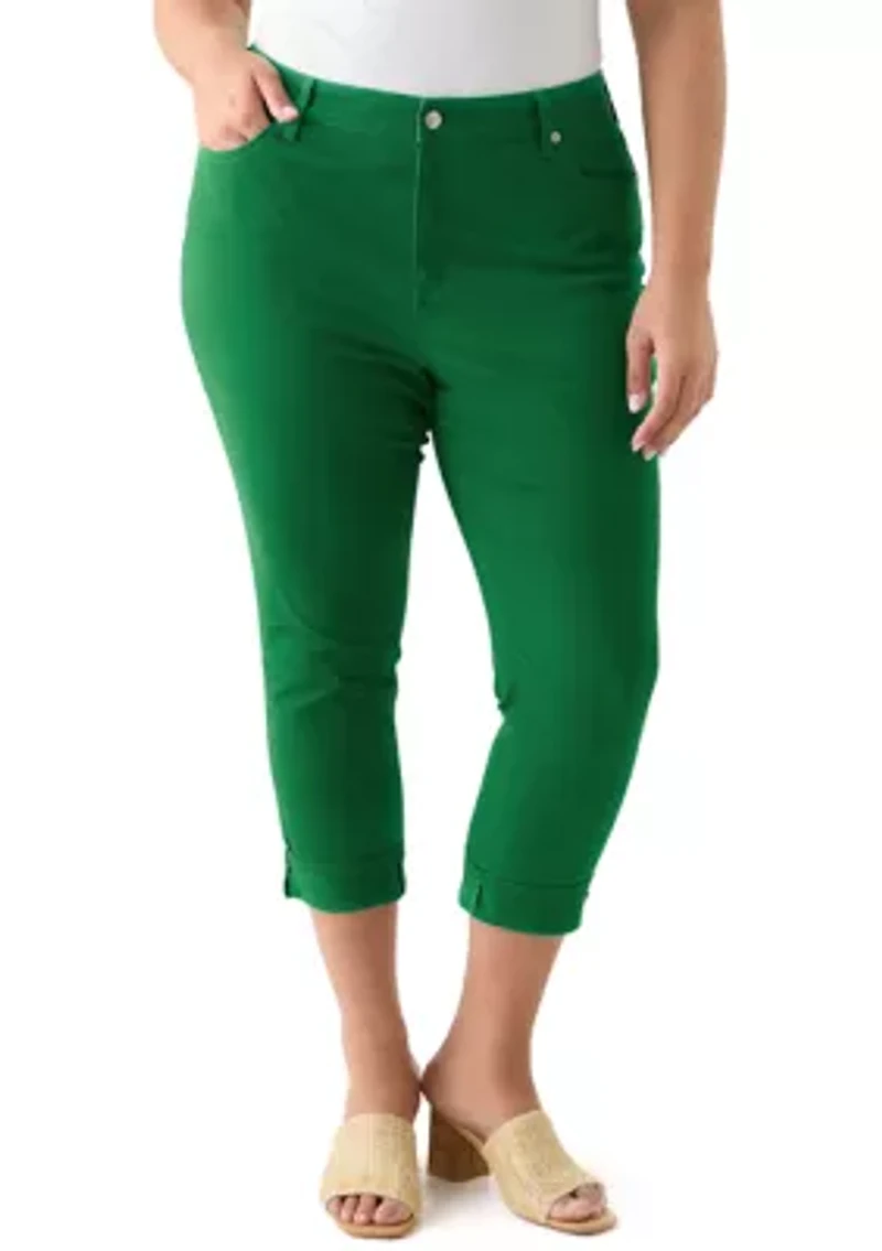 Plus Roll Cuff Cropped Pants