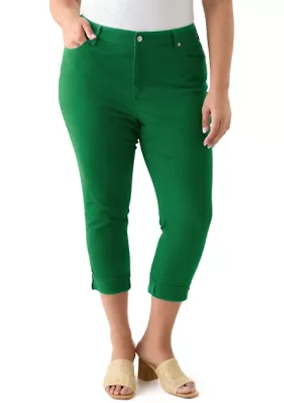 Plus Roll Cuff Cropped Pants