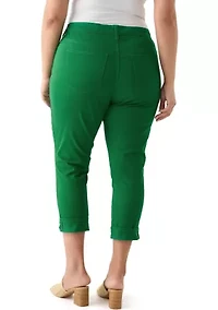 Plus Roll Cuff Cropped Pants