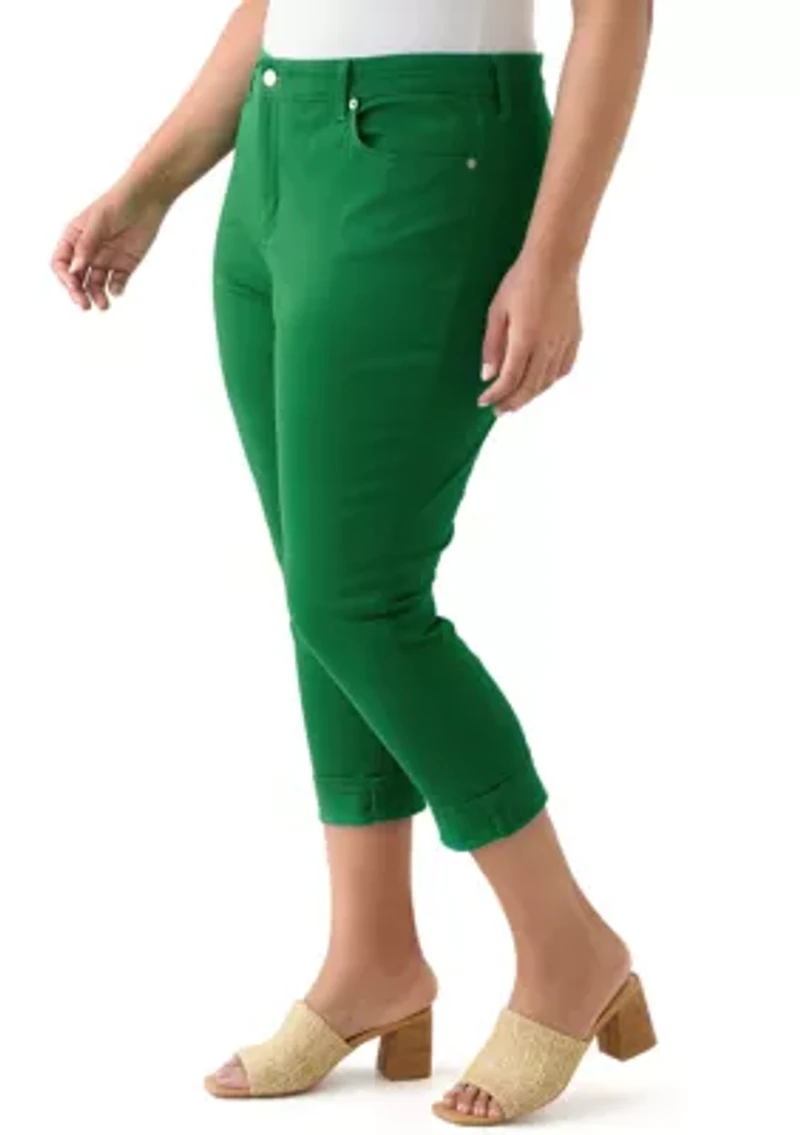 Plus Roll Cuff Cropped Pants