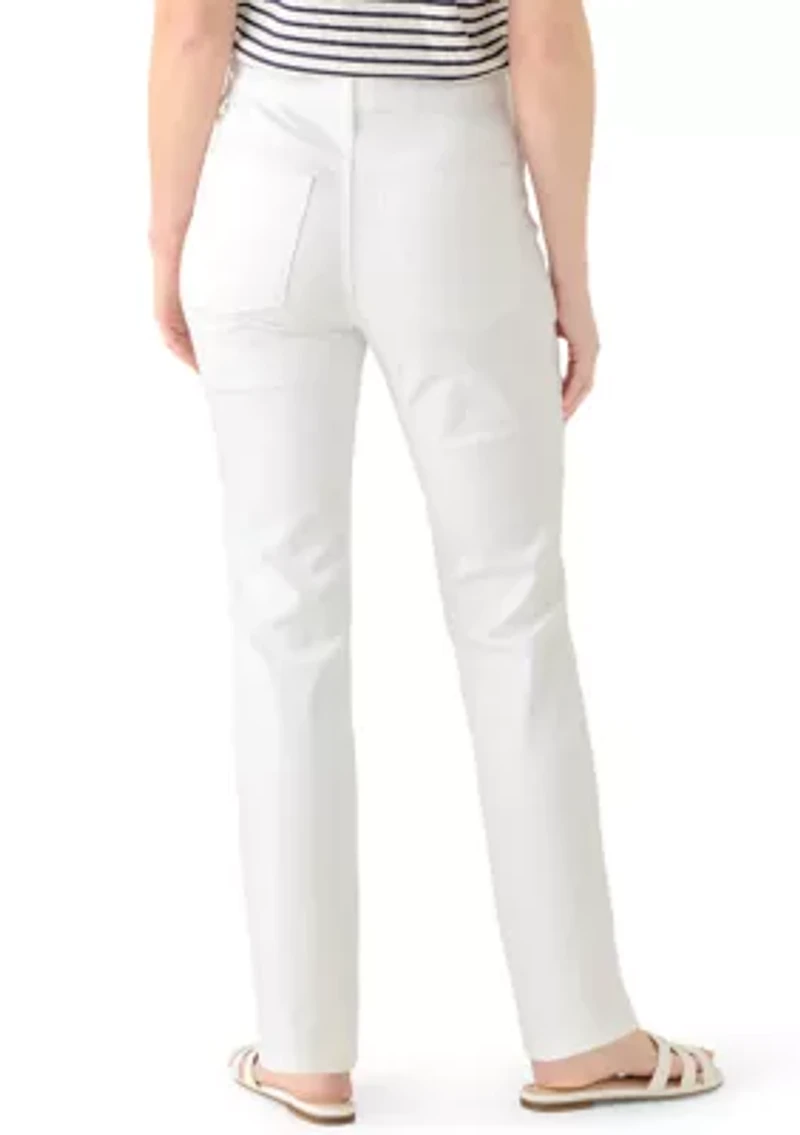 Women's Mid Rise Ruffle Hem Cropped Pants