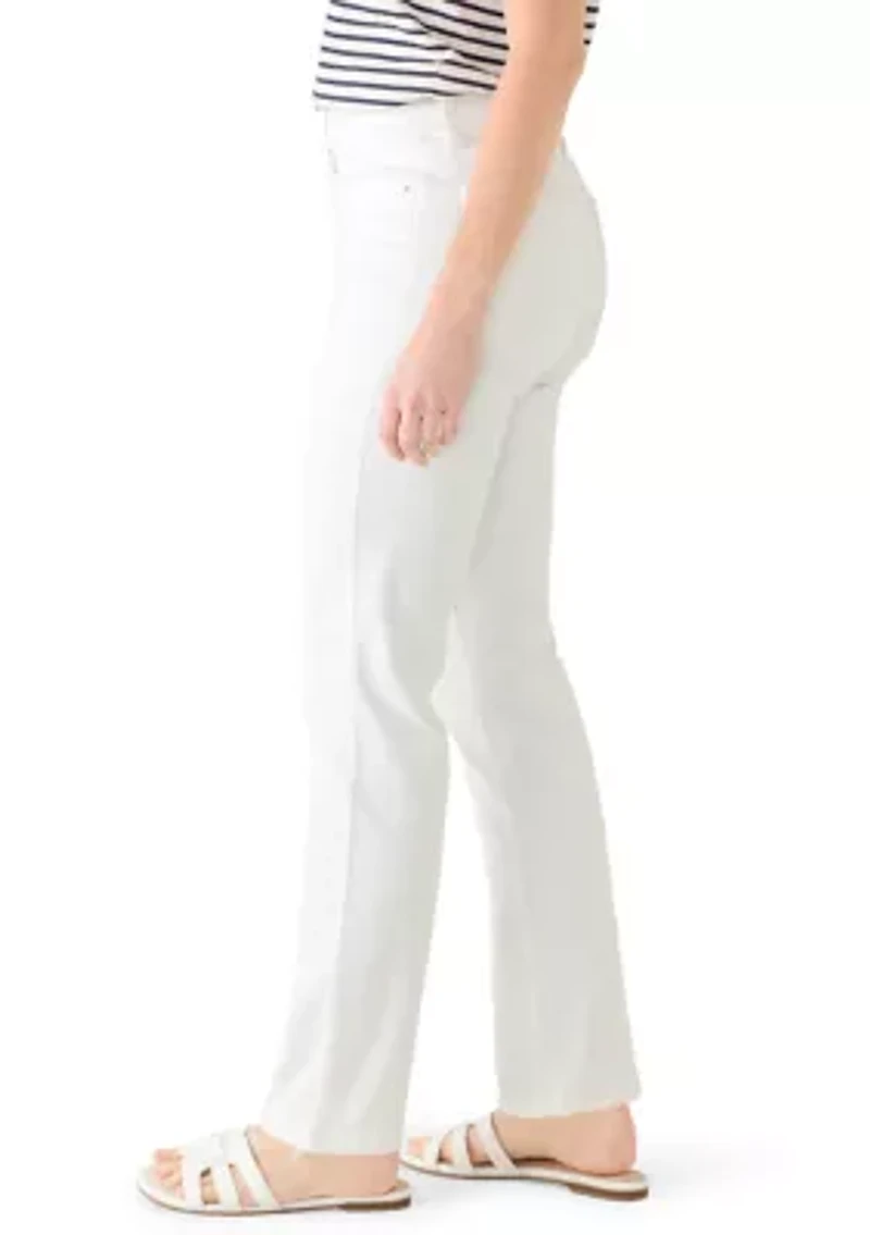Women's Mid Rise Ruffle Hem Cropped Pants