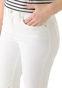 Women's Mid Rise Ruffle Hem Cropped Pants