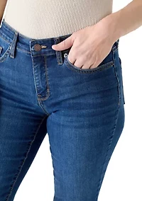 Women's Mid Rise Ruffle Hem Cropped Pants