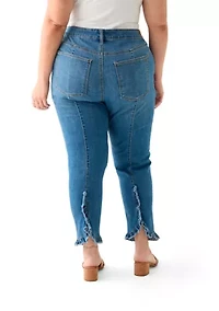 Plus Ruffle Back Cropped Pants