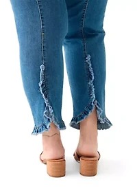 Plus Ruffle Back Cropped Pants