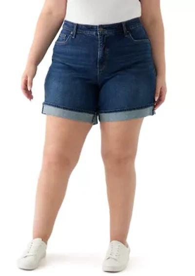 Plus HIgh Rise Cuff Shorts