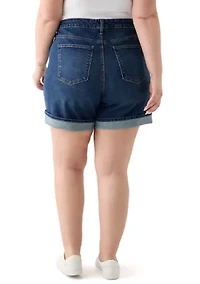 Plus HIgh Rise Cuff Shorts