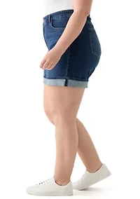 Plus HIgh Rise Cuff Shorts