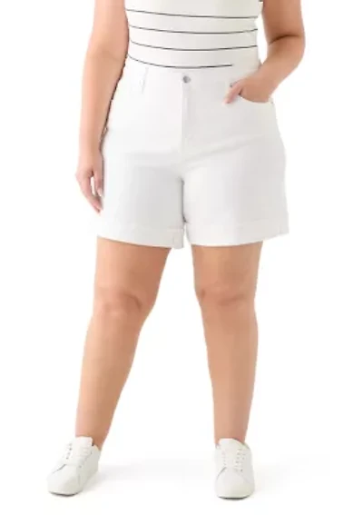 Plus High Rise Cuffed Shorts