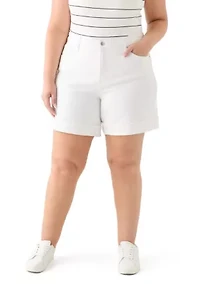 Plus High Rise Cuffed Shorts