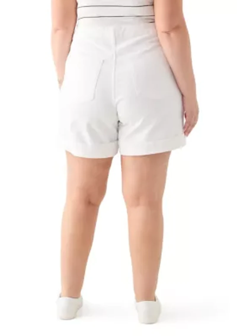 Plus High Rise Cuffed Shorts