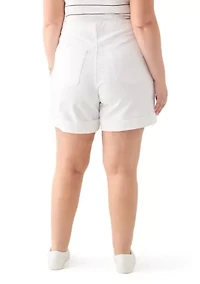Plus High Rise Cuffed Shorts