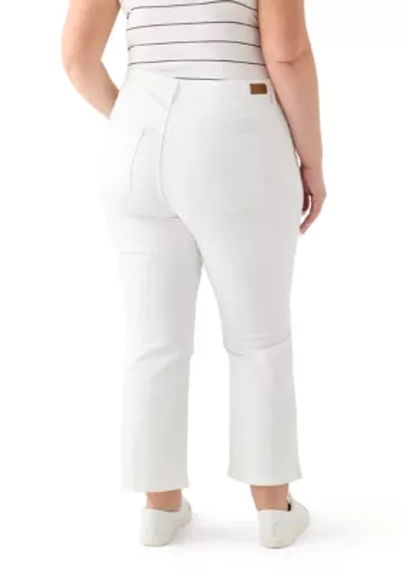 Plus High Rise Kick Flare Ankle Length Pants