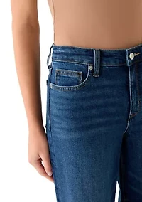 Women's High Rise Wide Leg Cuffed Jeans