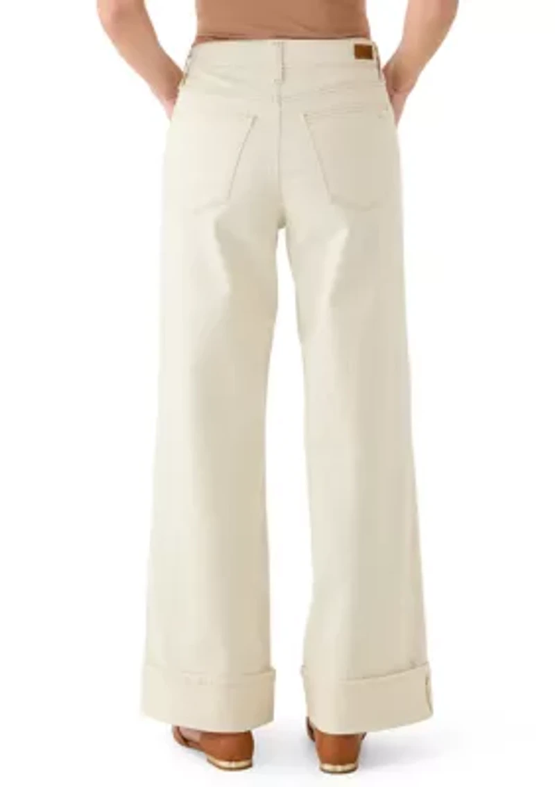 Women's Wide Leg Cuffed Jeans